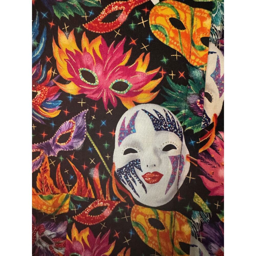NEW DOLLZ & DAMES MASK MOTIF POCKETS BELT DRESS SZ S RARE! RT $275 FIT & FLARE